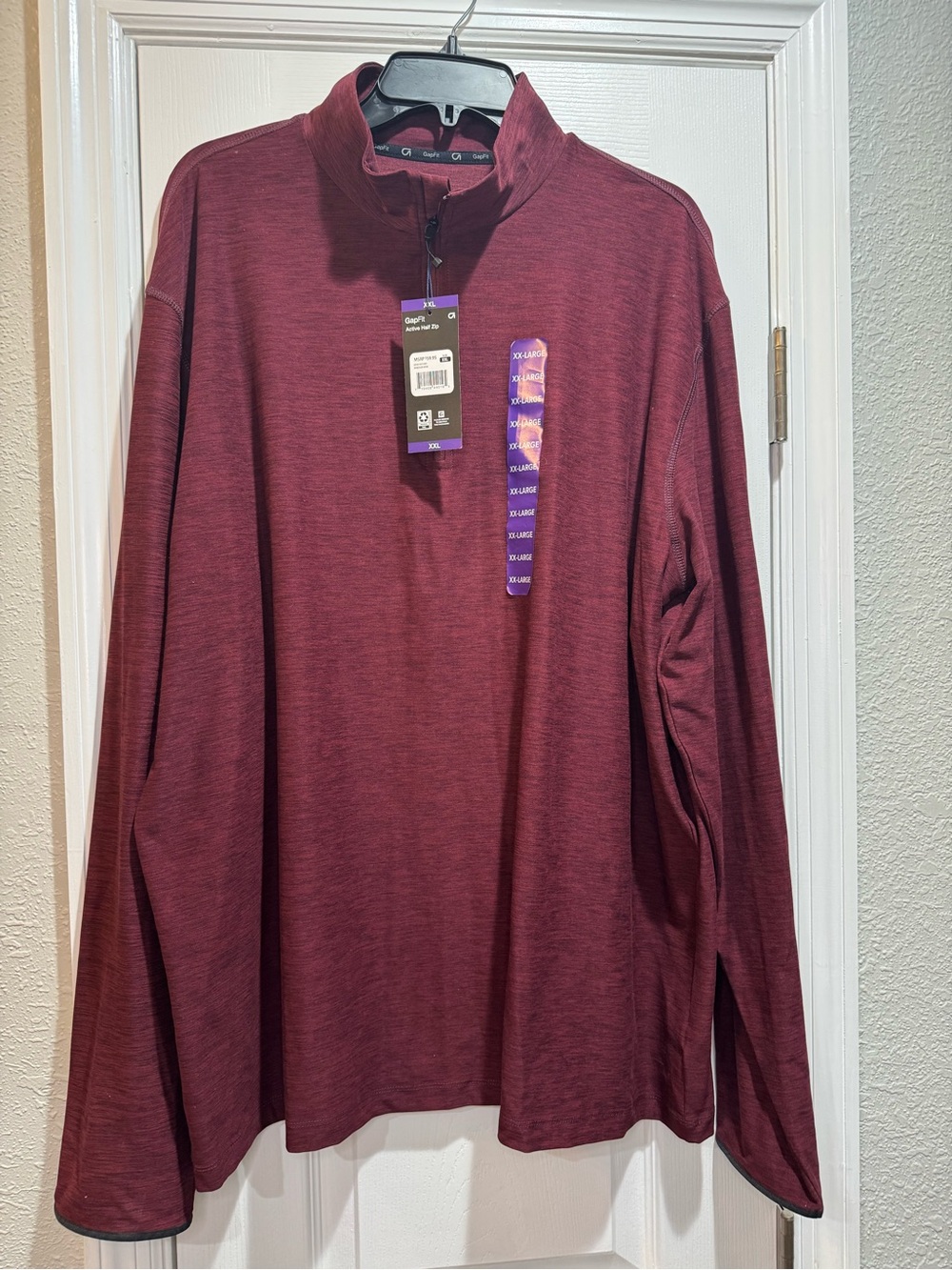 Gap Men’s GapFit Burgundy 1/2 Zip Pullover Size XXL NWT